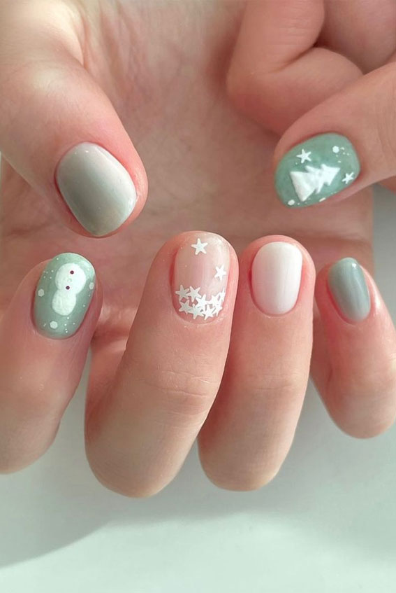 40+ Trendy Ways To Wear Green Nail Designs : Pastel Green Nails