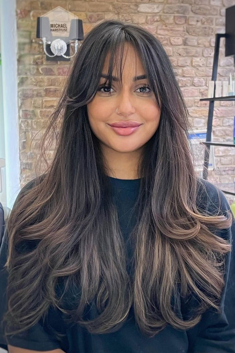 The perfect long curtain bangs Cut by yourhairmom BOMANESALON cur   TikTok