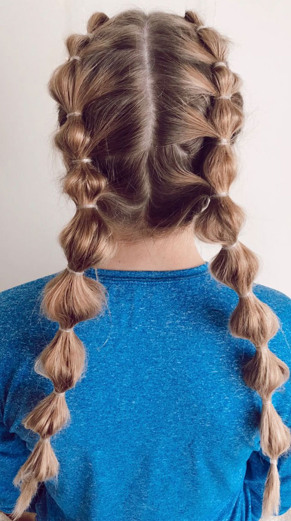 35 Cute and Cool Hairstyles for Teenage Girl : Simple Double Braid Hair Down