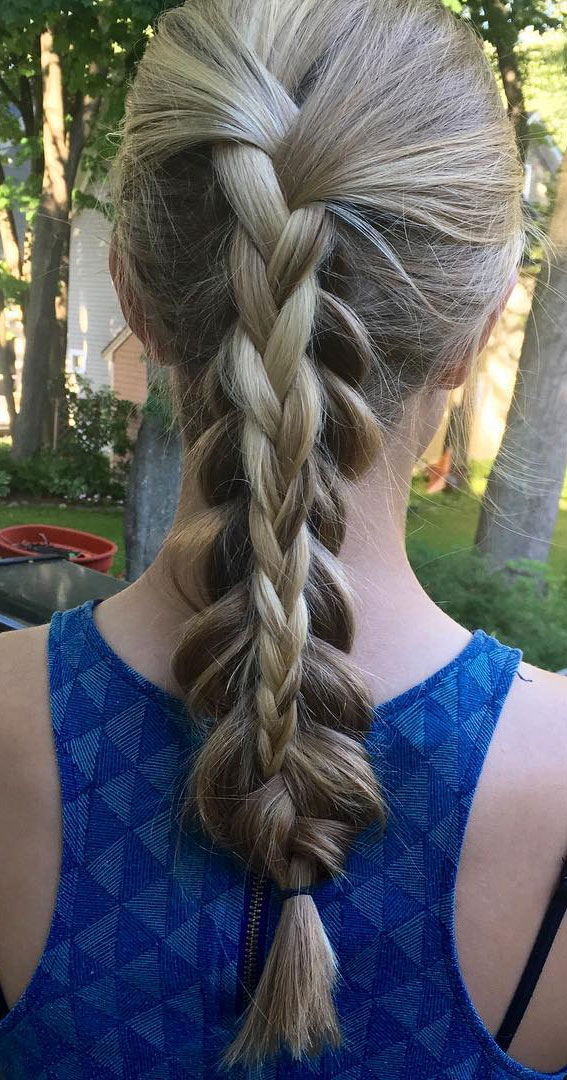 35 Cute and Cool Hairstyles for Teenage Girl : French braid double