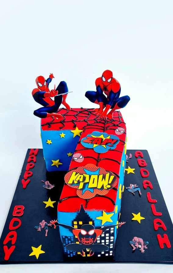 Lego Ninjago, Batman and Spiderman theme cake for Rayyan. | jocakes