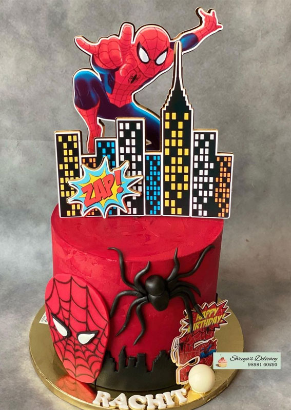 Spiderman Theme Cake - Cake Owls