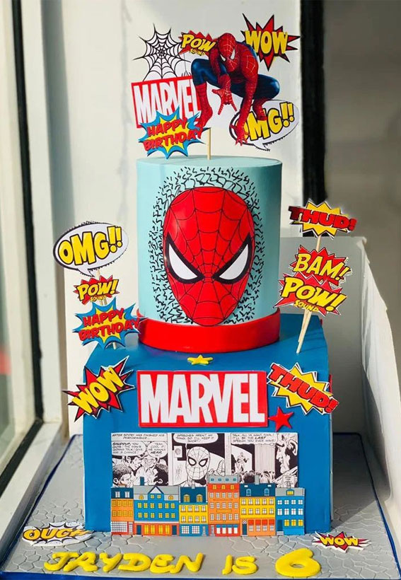 20+Spiderman Birthday Cake Ideas : Square & Round Cake