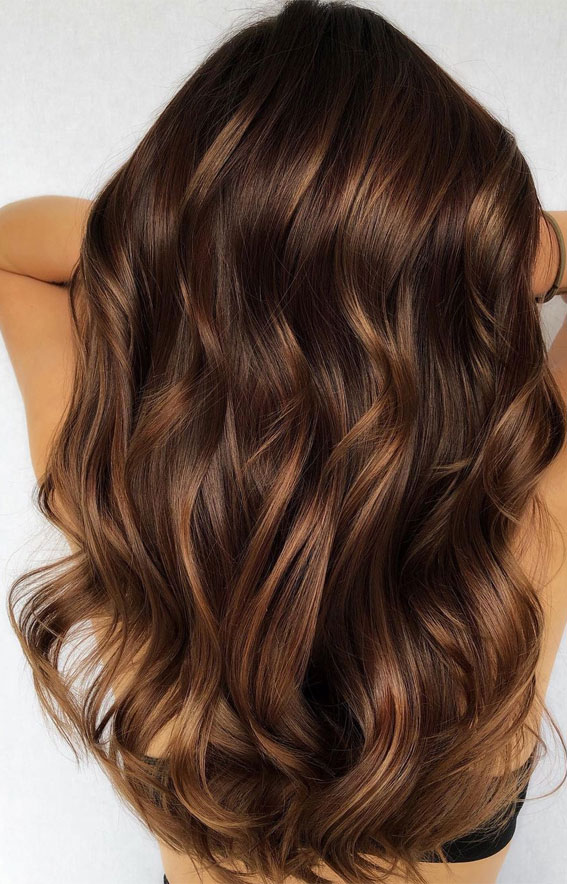 50 Stylish Brown Hair Colors & Styles for 2022 : Caramel Brunette