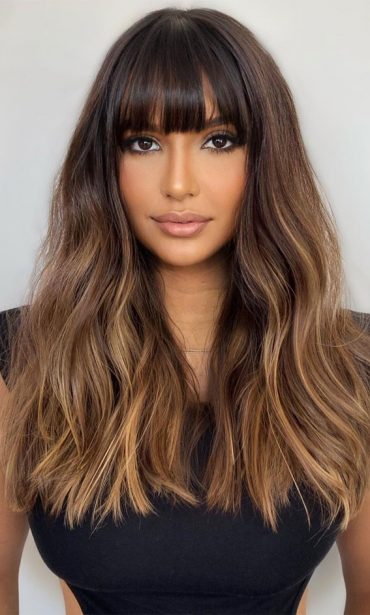 50 Stylish Brown Hair Colors & Styles For 2022 : Hot Toffee Balayage