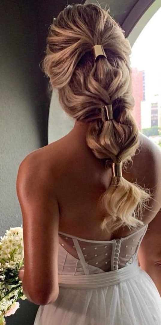 32 Cute Ways To Wear Bubble Braid : Bridal Bubble Braid Hairstyle