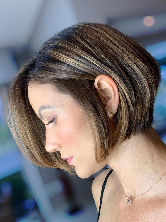 50 Short Hairstyles That Looks so Sassy : Highlights Layered Bob with ...