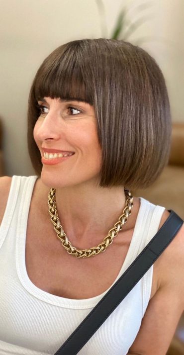 50 Short Hairstyles That Looks so Sassy : Classic Bob Haircut with Fringe