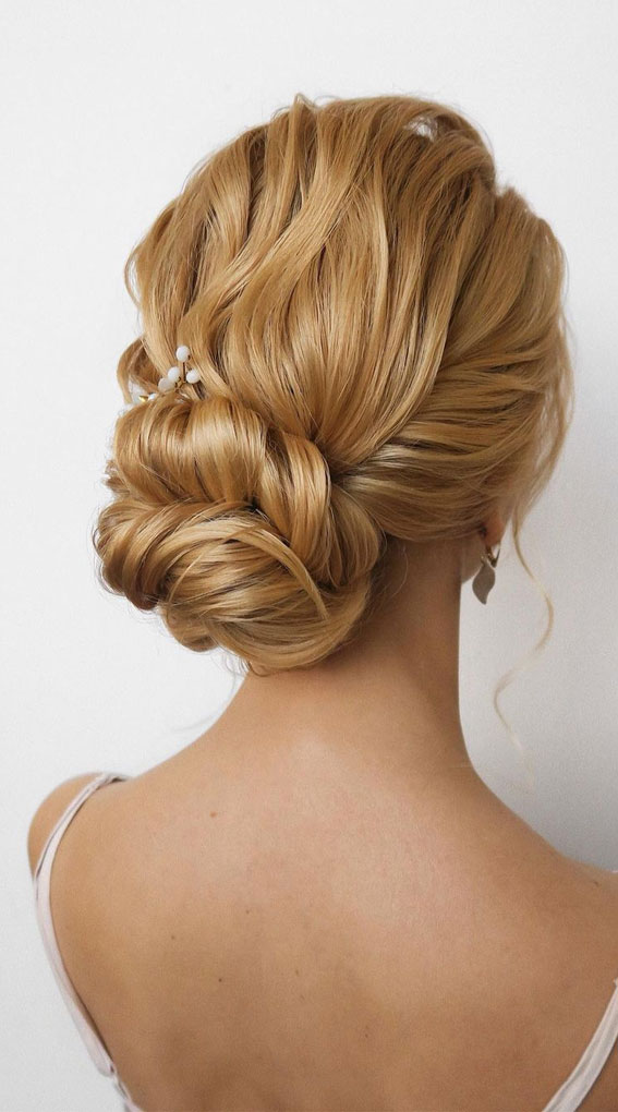 50 Best Updo Hairstyles For Trendy Looks in 2022 : Updo for Sunflower Blonde