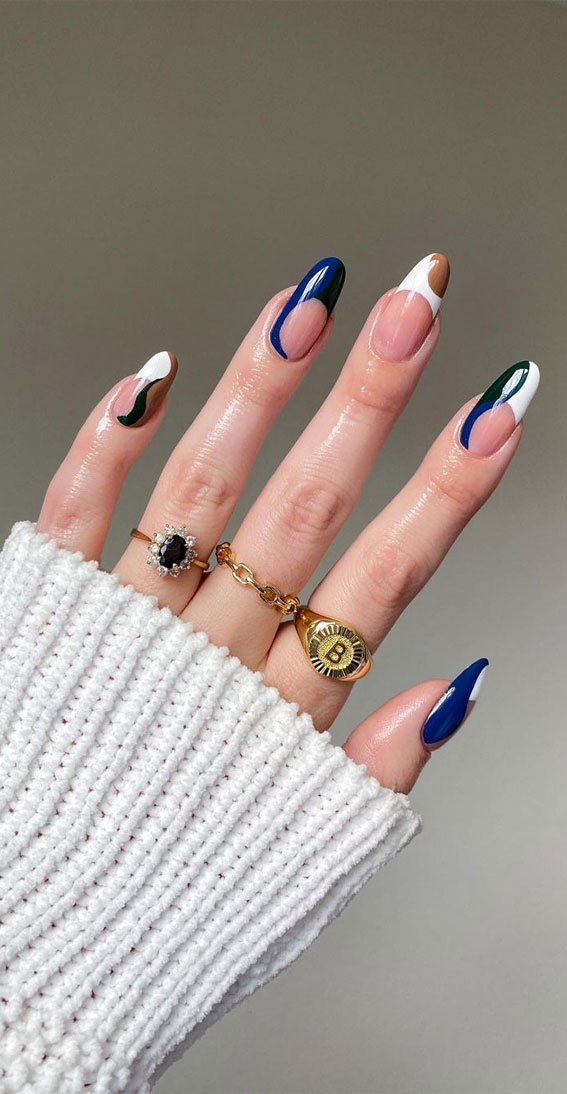 The 40 Cutest Nail Art Designs For All Age : Abstract Almond Nails