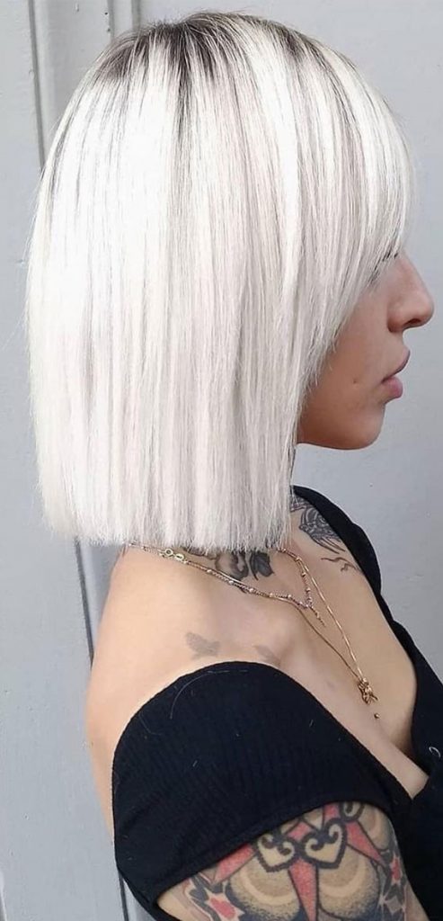 50 Long Bobs And Bob Haircuts To Shake Up Your Look Icy Blonde Lob Haircut