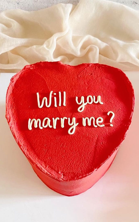 40 Cute Minimalist Cake Designs for Any Celebration : Will You Marry Me?
