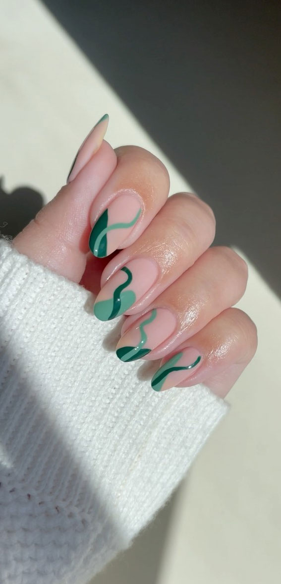 green french spring nails, different color french nails, spring nail ideas, spring nails 2022, spring nails french manicure
