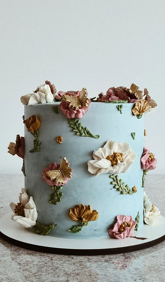 50 Best Birthday Cake Ideas in 2022 : Light Blue Buttercream Cake