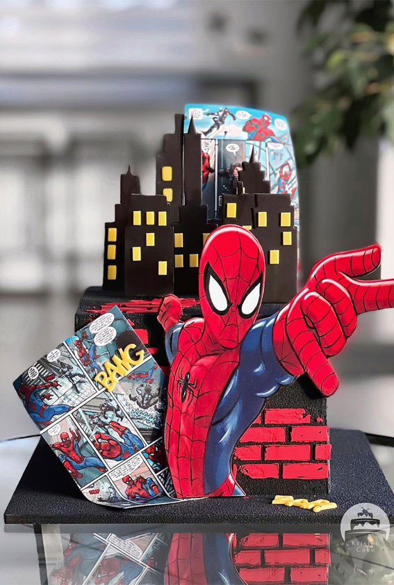 50 Best Birthday Cake Ideas in 2022 : Square Block Spiderman Cake