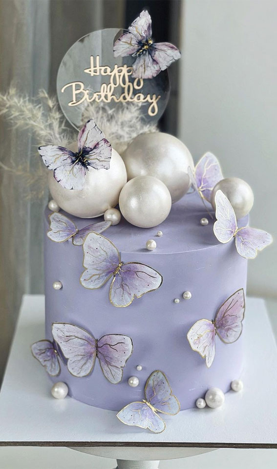 Delicious decorated lavender cake isolated on transparent background  27144243 PNG