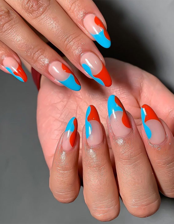 40 Cute & Coloured French Tip Nails : Bold Frenchies