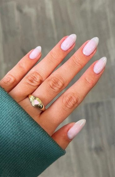 Barely There Nail Designs For Any Skin Tone Sheer Nude Pink Oval Nails