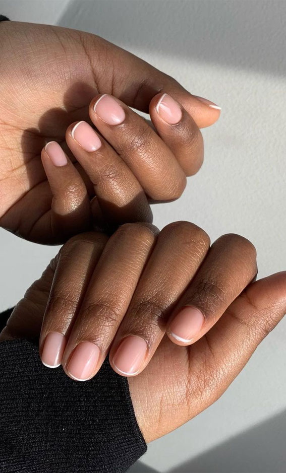 27 Barely There Nail Designs For Any Skin Tone : Creamy Pink Sheer Nails