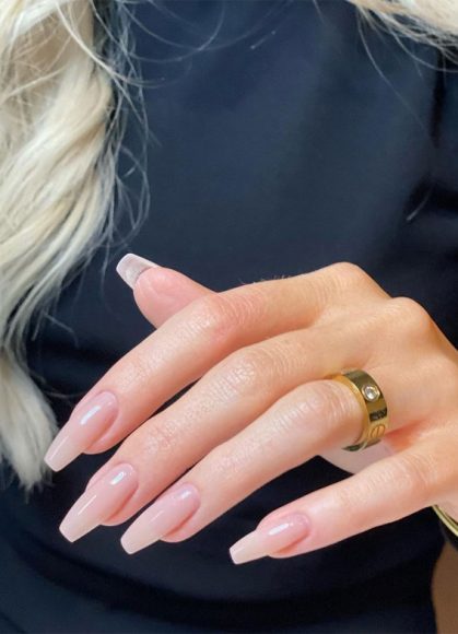 27 Barely There Nail Designs For Any Skin Tone : Nude Pink Ballerina Nails