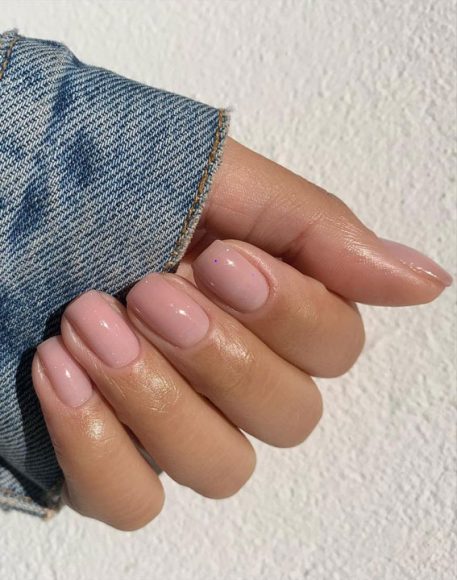 27 Barely There Nail Designs For Any Skin Tone : Sheer Nude Pink Short ...