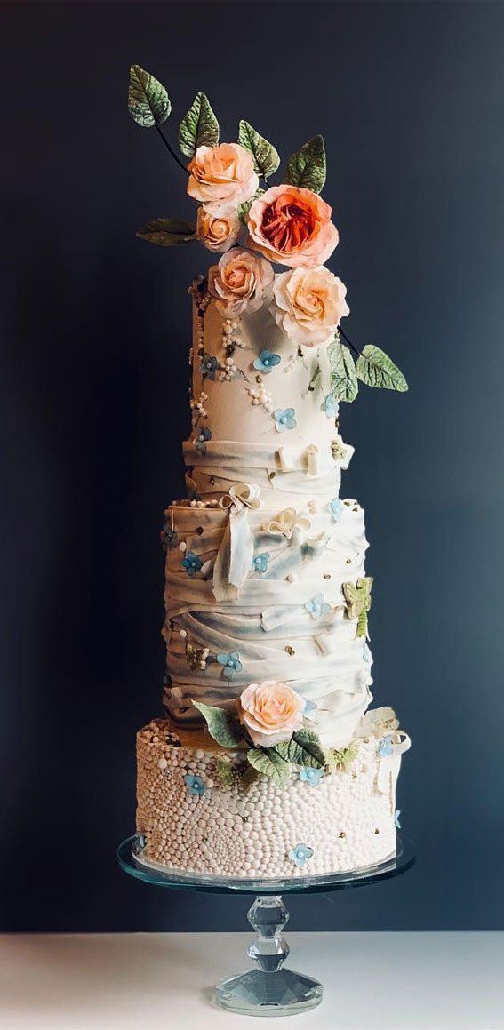 vintage wedding cakes with pearls