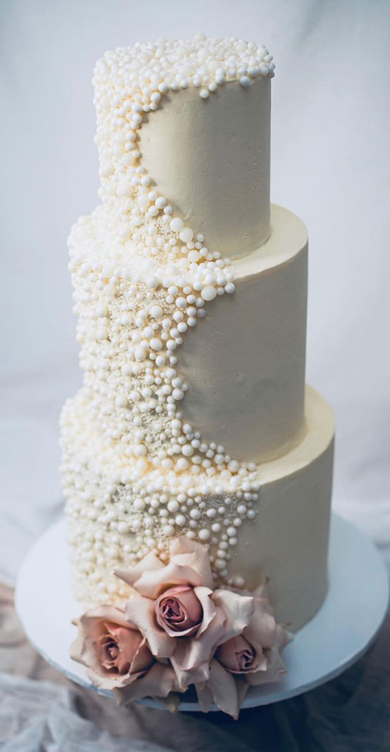 Ivory Pearls Buttercream Cake | Weddings