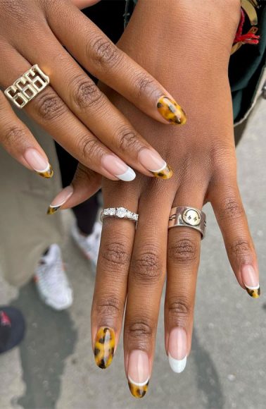 30 Trendy Ways to Wear An Animal Print Nail Art : Tortoiseshell + White ...