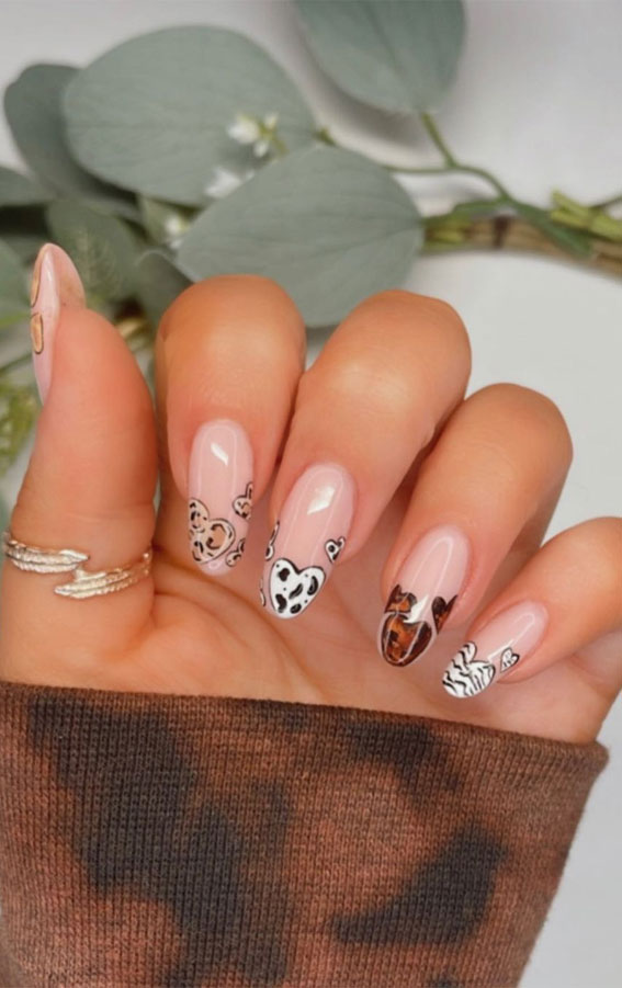 cheetah print nail tips