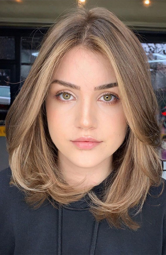 40 Trendy Haircuts For Women To Try in 2022 : Honey Blonde Middle Part Long  Hair