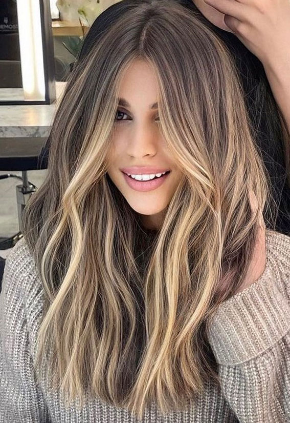 40 Trendy Haircuts For Women To Try in 2022 : Honey Blonde Middle Part Long  Hair, haircuts 