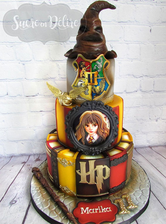 HAPPEE BIRTHDAE Harry Potter Hagrid Wizard Birthday Cake Prop Decor Fake  Food Fun Custom Handmade Party - Etsy