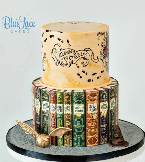 33 Best Harry Potter Cakes in 2022 : Marauders Map + Harry Potter Books