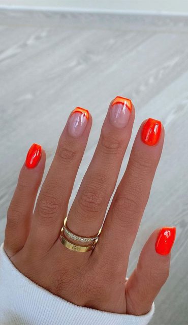 35 Cute Orange Nail Ideas To Rock In Summer Clementine Tapered Nails