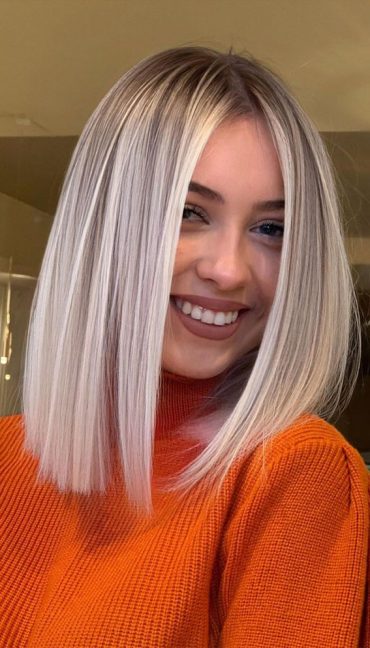 40 Trendy Lob Haircuts & Hairstyles in 2022 : Baby Blonde Trendy Lob