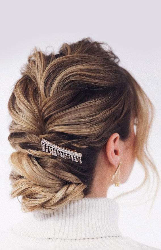 50 Stunning Updos For Any Occasion in 2022 : Subtle Braided Low Bun
