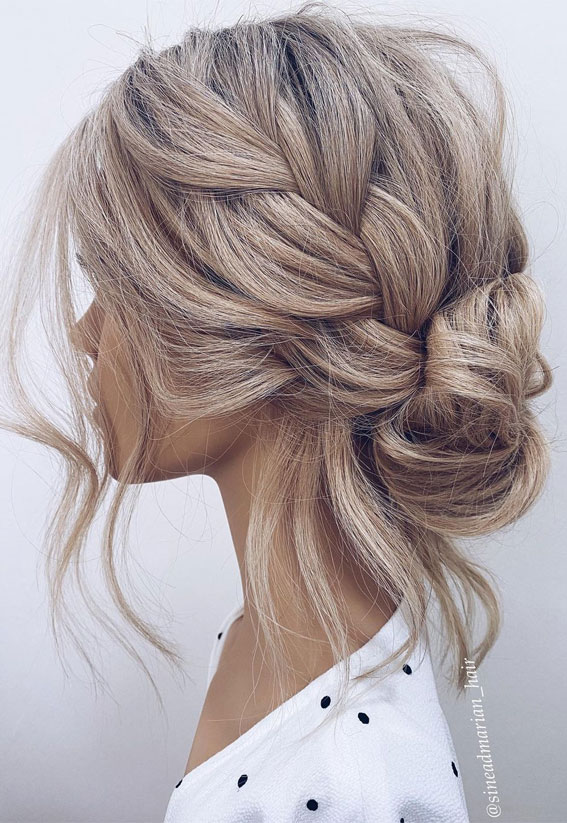 50 Stunning Updos For Any Occasion in 2022 : Undone Braided Low Bun
