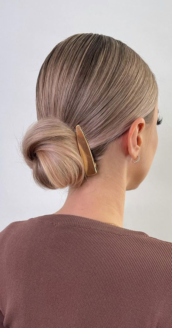 50 Stunning Updos For Any Occasion in 2022 : Simplicity Knot Low Bun