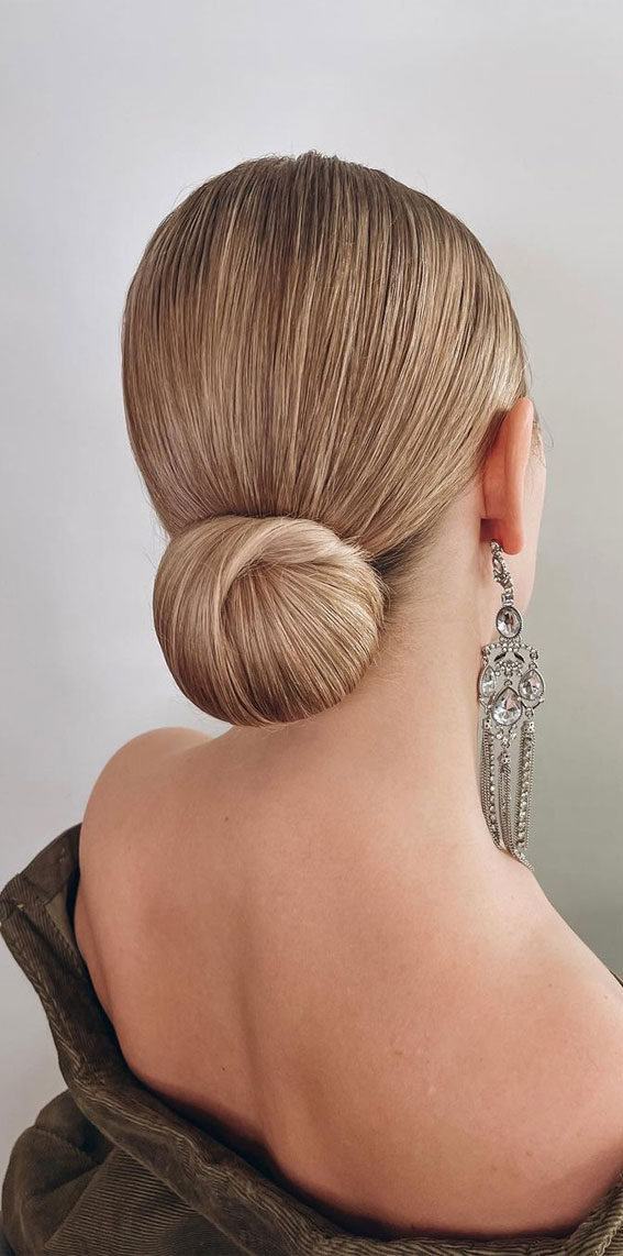 50 Stunning Updos For Any Occasion in 2022 : Sleek Knot Low Bun