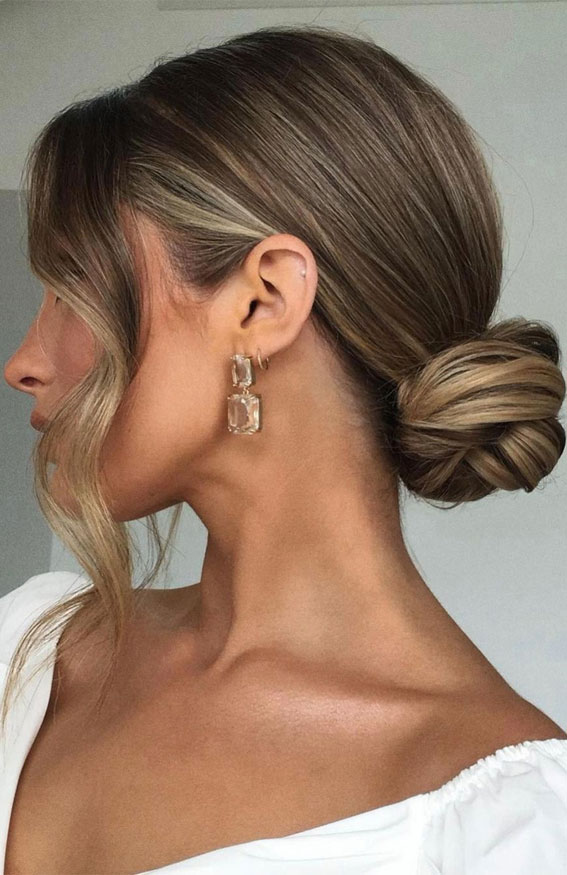 50 Stunning Updos For Any Occasion in 2022 : Sleek Low Bun Romance