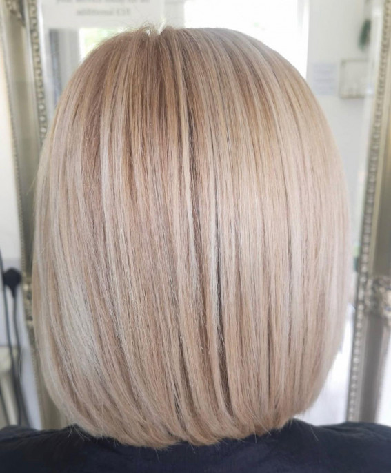 32 Milk Tea Hair Colour Ideas & Styles : Light Milk Tea Long Bob