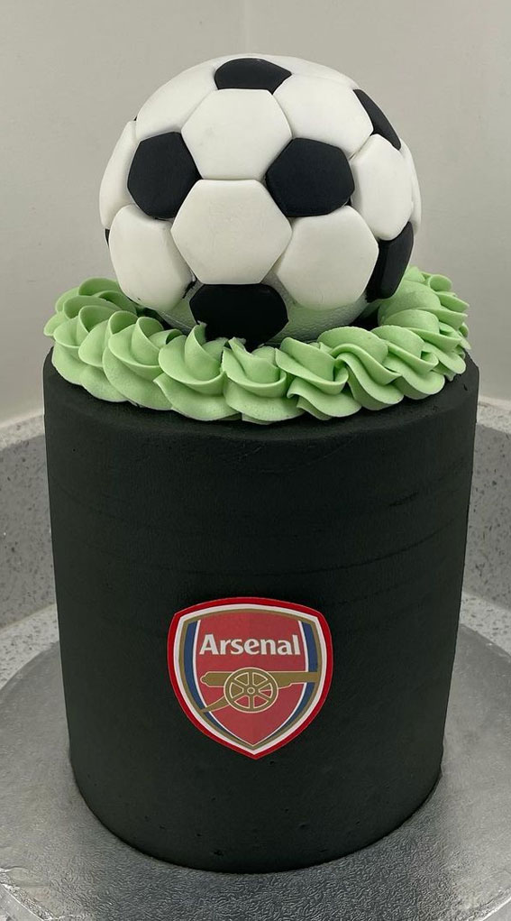 45 Awesome Football Birthday Cake Ideas : Black Arsenal Cake