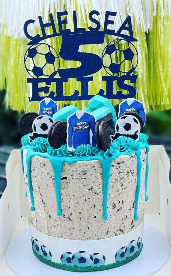 45 Awesome Football Birthday Cake Ideas : Chelsea Club Orea Cake