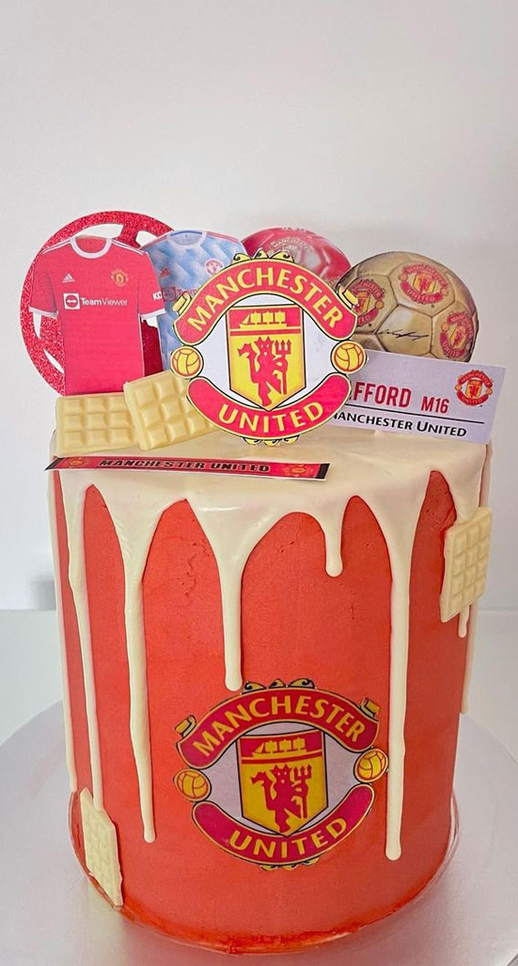 Manchester United Cake Topper & 8 Cupcake Toppers