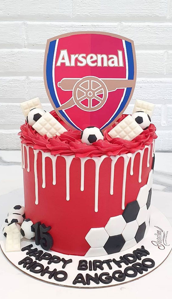 Arsenal Fans cake - Decorated Cake by Nanna Lyn Cakes - CakesDecor