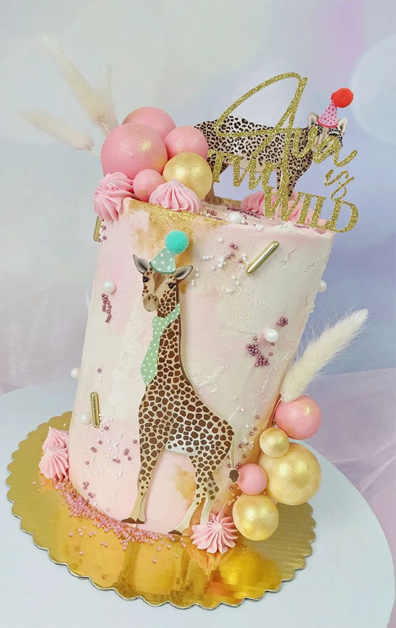 31 Two Wild Birthday Cake Ideas : Two wild Adorned with Leopard & Giraffe
