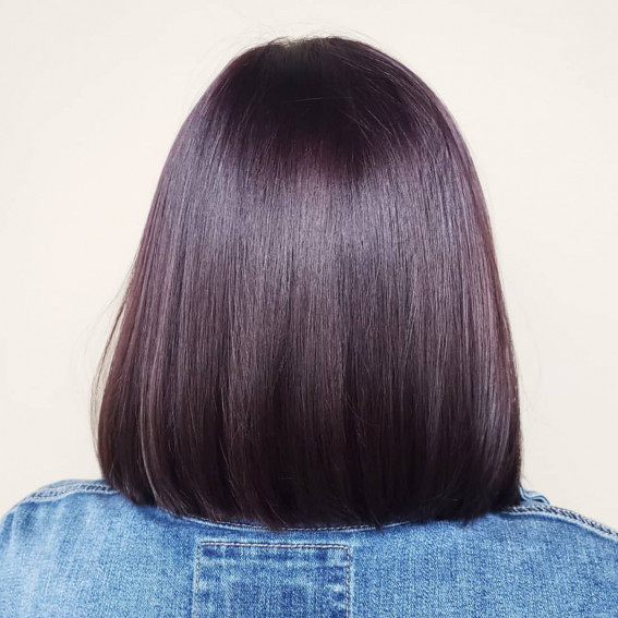 25 Blackberry Hair Color Ideas : Lob Haircut