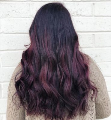 25 Blackberry Hair Color Ideas : Rich Reddish Berry Long Hair