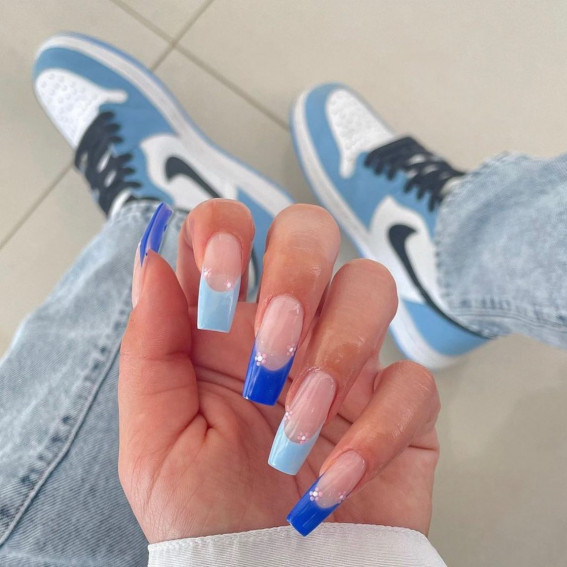 blue acrylic nails designs 2022