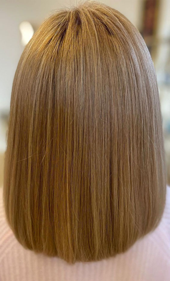50 Autumn’s 2022 Hair Colour Trends : Sleek Babylight Shoulder Length